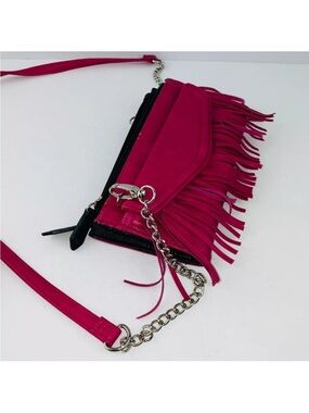 MADDEN GIRL Pink Fringe Crossbody NWT